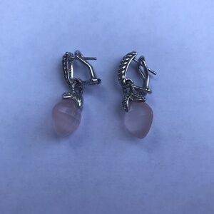 Judith Ripka Earrings-Pink Quartz